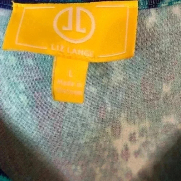 Liz Lance Womens Large Turquoise and Blue Maxi Dress Embellish Waist Sleeveless - Picture 5 of 6